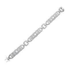 9.36 Carat Diamond Art Deco Platinum Bracelet