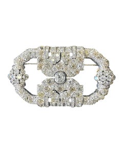 Antique Art Deco Platinum and Diamond Brooch