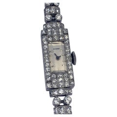 Art déco Platine et diamants Montre-bracelet Bucherer pour dames