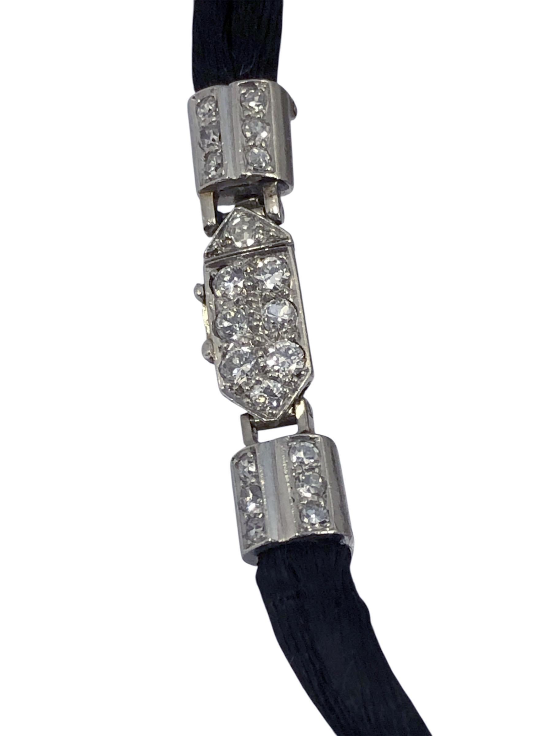 De las mujeres Reloj de pulsera Art Déco Bucherer de platino y diamantes para señora en venta