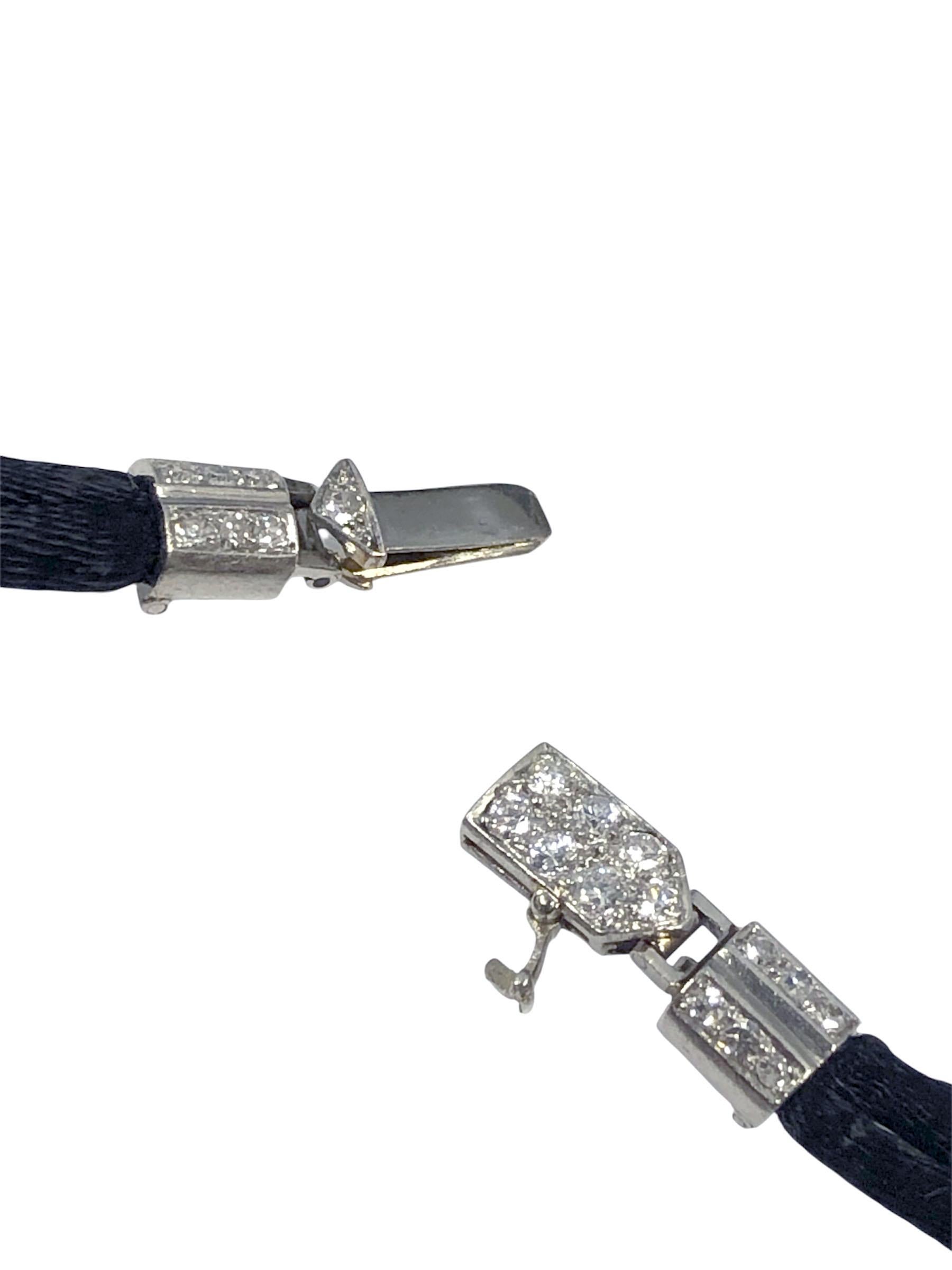 Reloj de pulsera Art Déco Bucherer de platino y diamantes para señora en venta 2
