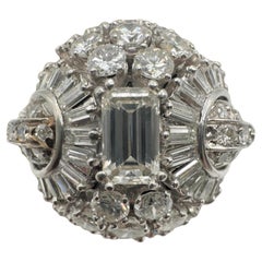 Art Deco Platinum and Diamond Cocktail Ring