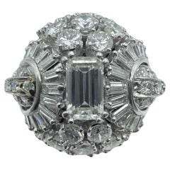 Art Deco Platinum and Diamond Cocktail Ring