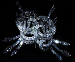 Art Deco Platinum and Diamond Double Clip Brooch and Pendant Combination