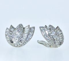 Art Deco Platinum and Diamond Earrings, French, circa 1930