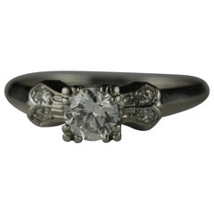 Art Deco Platinum and Diamond Engagement Ring