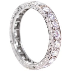 Antique Art Deco Platinum and Diamond Eternity Band