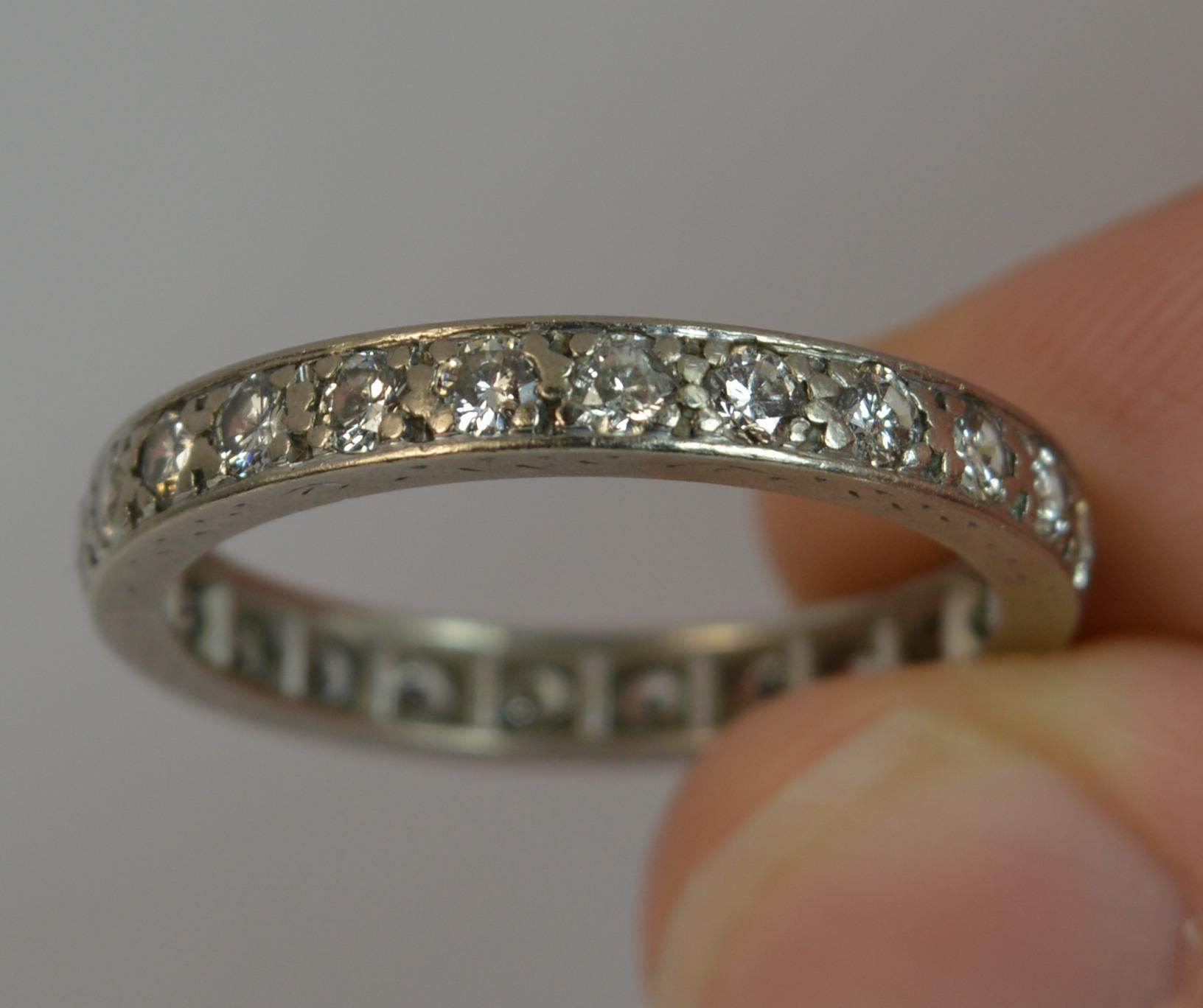 Art Deco Platinum and Diamond Full Eternity Stack Ring In Excellent Condition In St Helens, GB