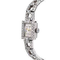 Art Deco Platinum and Diamond Lady’s Wristwatch, Signed “Hamilton”