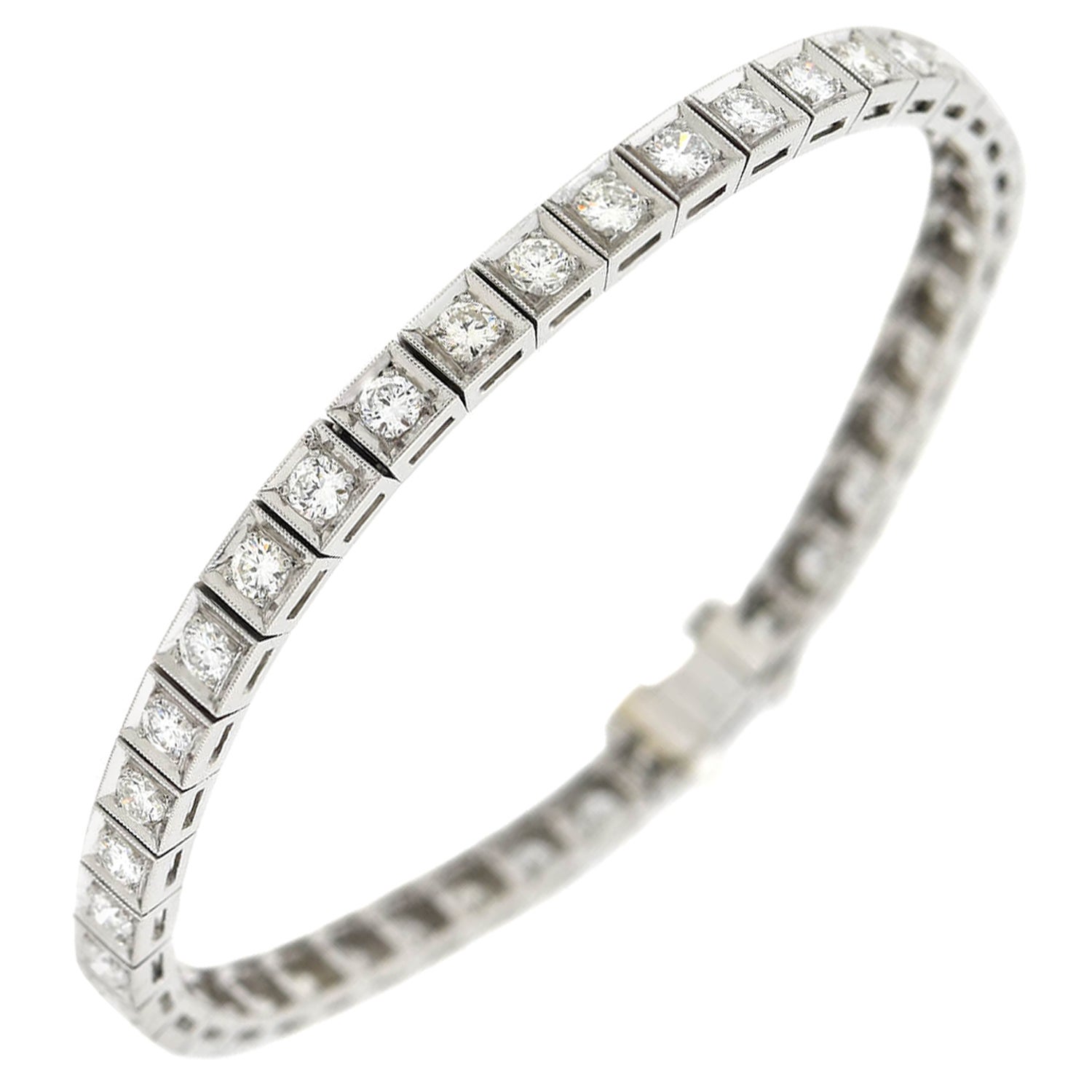 Bracciale Art Line in platino e diamanti 4ctw