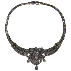 Art Deco Platinum and Diamond Necklace, circa 1935