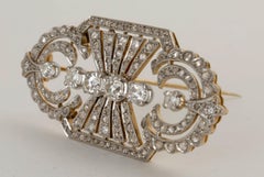 Art Deco Platinum and Diamond Pin Brooch