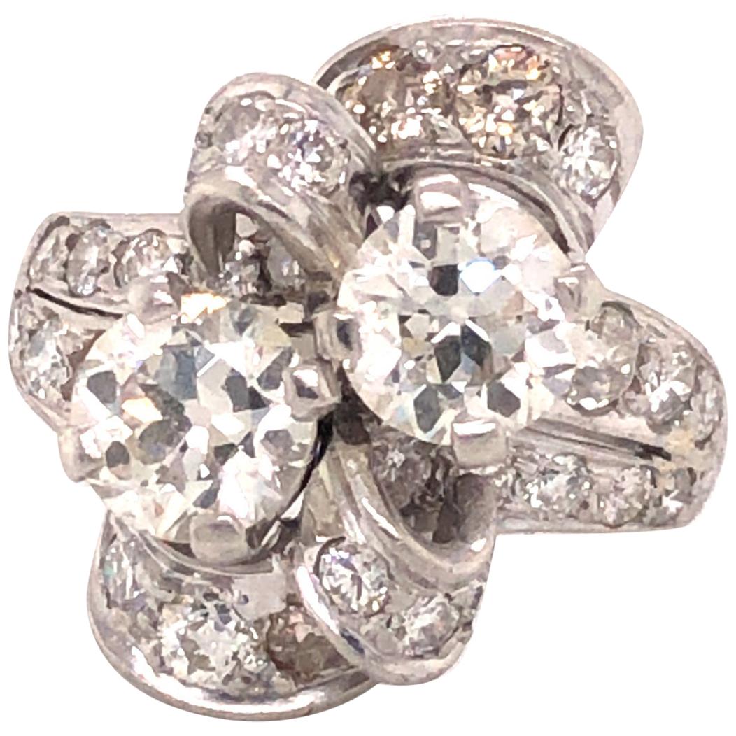 Art Deco Stil Platin und Diamant Ring 1::90 Karat