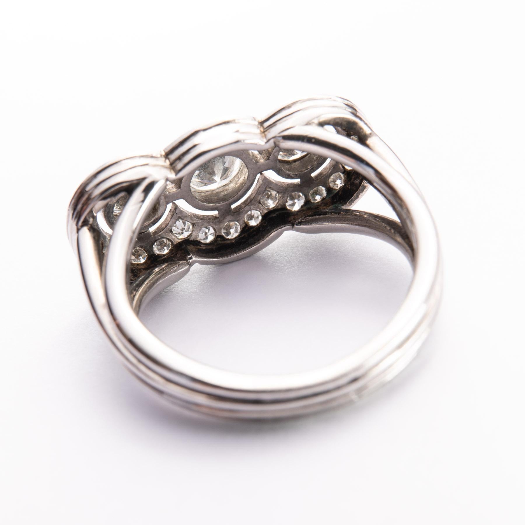 Art Deco Platinum and Diamond Ring, 1920s Alemán en venta