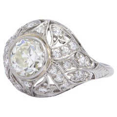 Art Deco Platin- und Diamantring