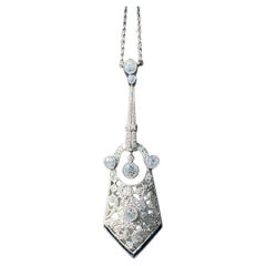 Art Deco Platinum and Diamond Sautoir Necklace