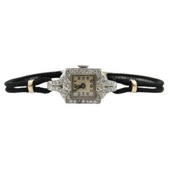 Vintage Art Deco Platinum and Diamond Wristwatch by Concord