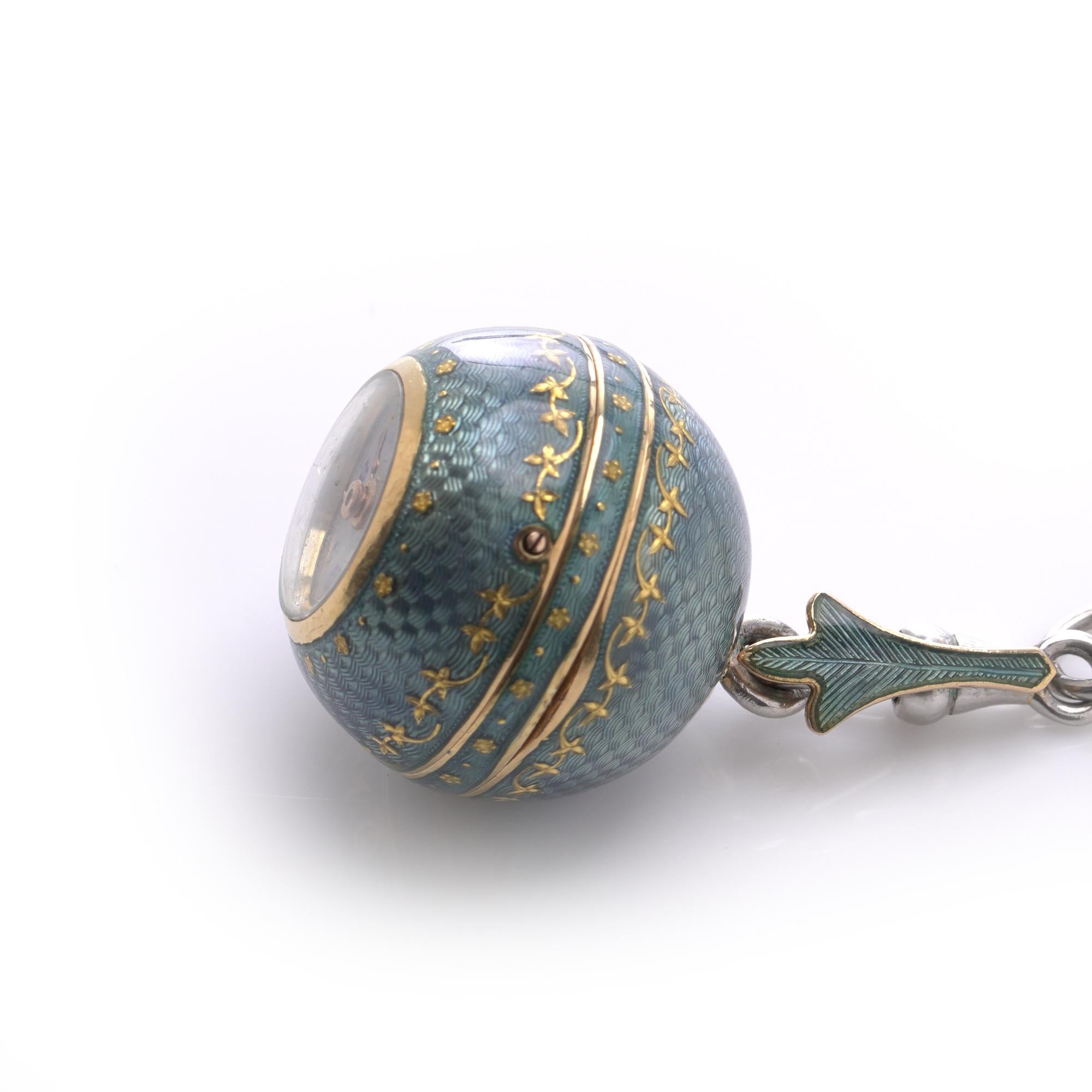 Collana orologio con ciondolo in platino e smalto Art Deco in vendita 4