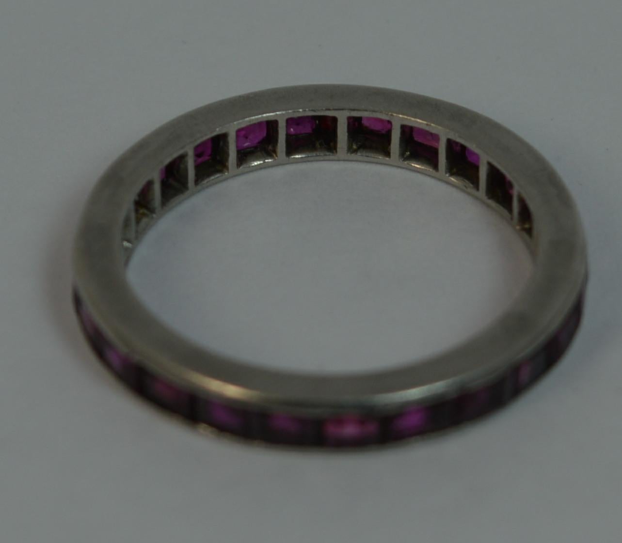 Art Deco Platinum and Ruby Full Eternity Band or Stack Ring 3