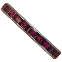 Art Deco Platinum and Ruby Full Eternity Band or Stack Ring