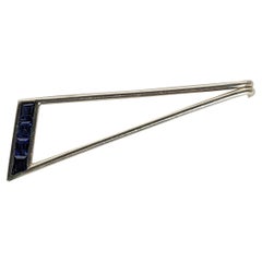 Art Deco Platinum and Sapphire Tie Bar