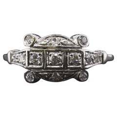 Art Deco Platinum Antique Diamond Wedding Band