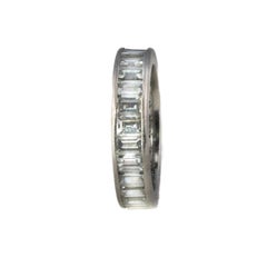 Art Deco Platinum Baguette Diamond Eternity Band Ring