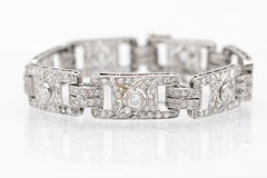 Art Deco platinum bracelet with 5.00 ct old-cut diamonds, France, 1920s/1930s.