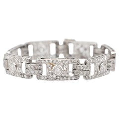 Art Deco platinum bracelet with 5.00 ct old-cut diamonds, France, 1920s/1930s.