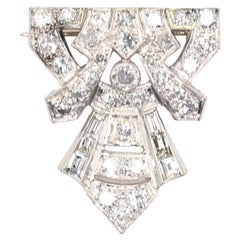 Art Deco Platinum Brooch with 1.5 Carats of Diamonds, 1910