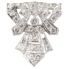 Art Deco Platinum Brooch with 1.5 Carats of Diamonds, 1910