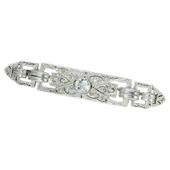 Art Deco Platinum Brooch with Old European Cut Diamond