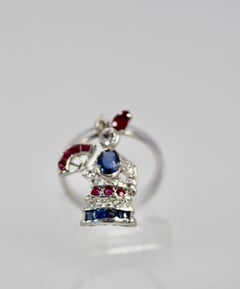 Art Deco Platinum Charm on Ring