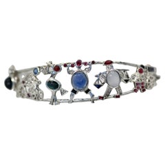 Art Deco Platinum Charms on Bracelet