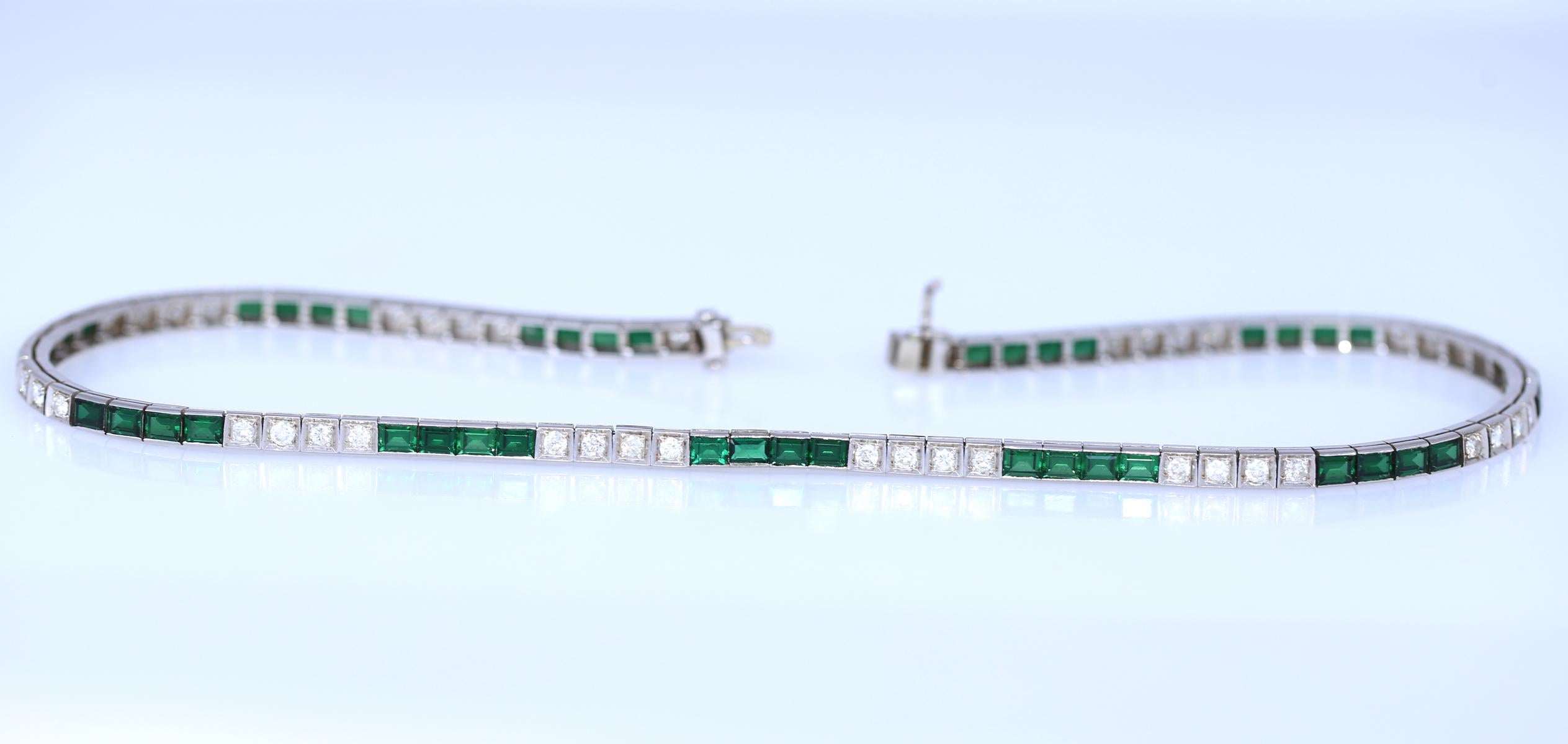 Art Deco Platinum Choker Necklace Diamonds Tourmalines, 1920 1