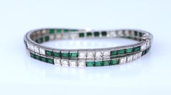 Collana Choker Art Deco in platino con diamanti e tormaline, 1920