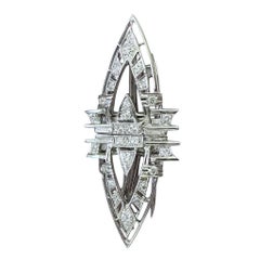 Art Deco Platinum Convertible Diamond Brooch / Dress Clips Art Deco Platinum Convertible Diamond Brooch / Dress Clips
