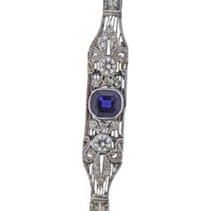 Art Deco Platinum Damond Sapphire Bracelet