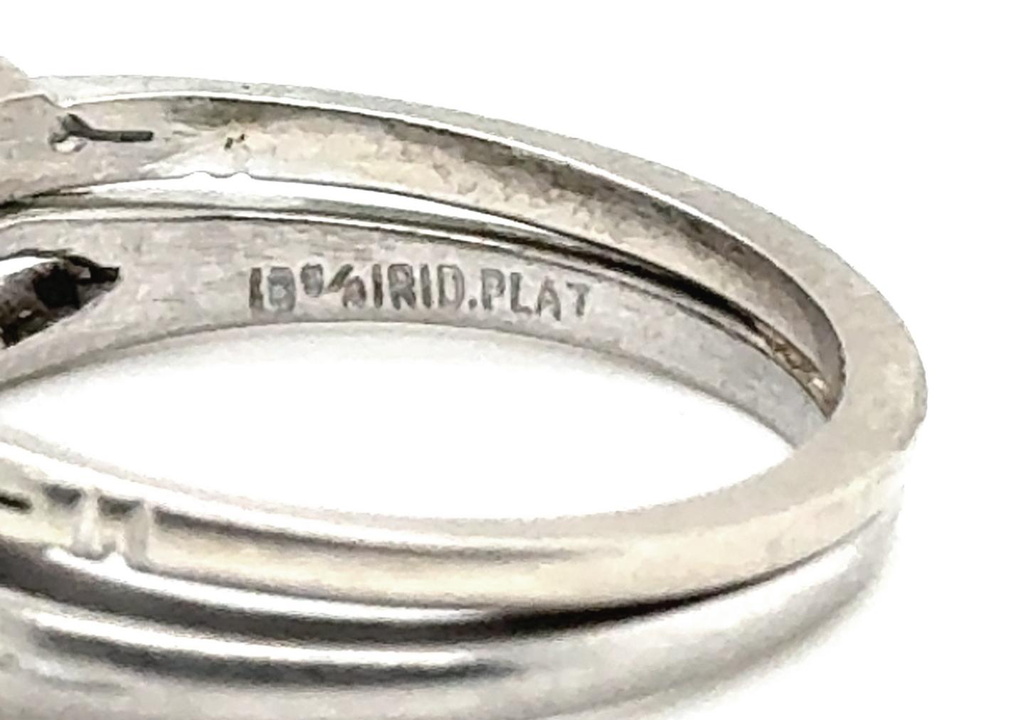 Taglio rotondo Art Deco - Diamante di platino con 2 pietre - Set di fedi coniate da 0,75 carati originale 194 in vendita