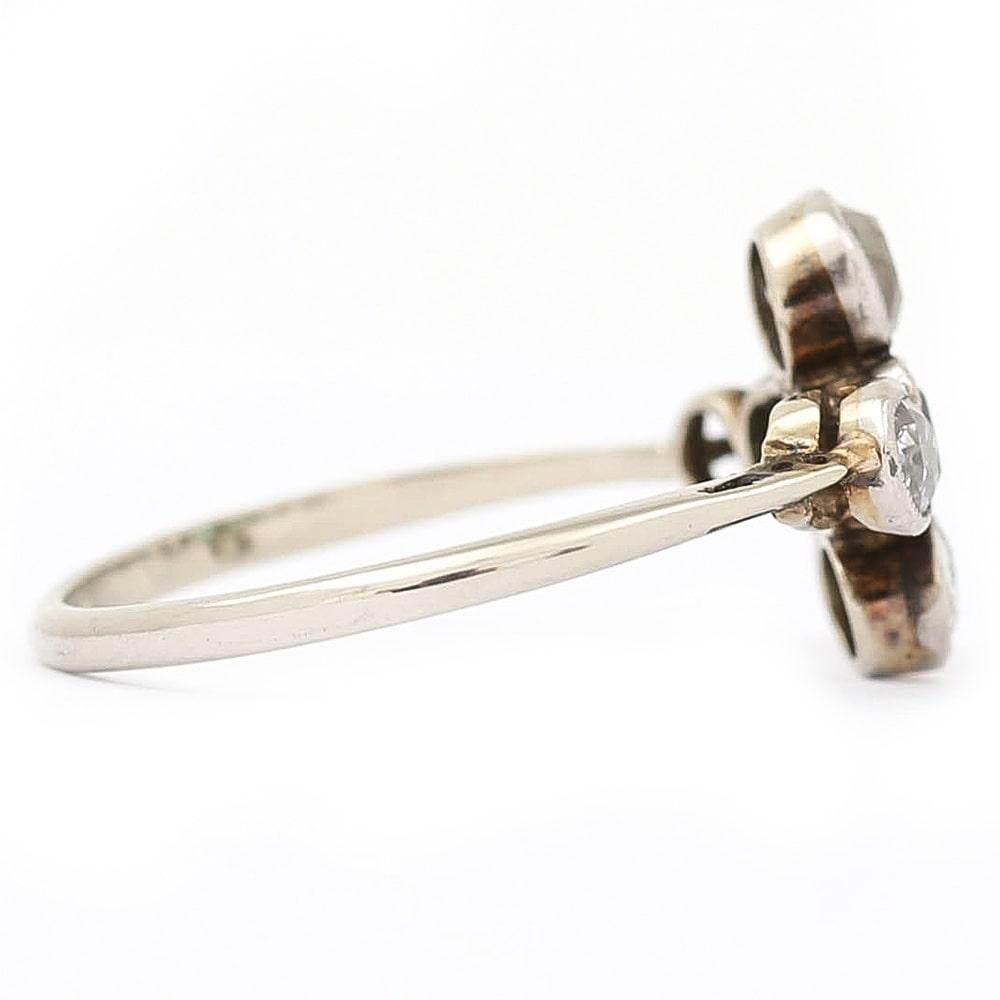 Art Deco Platinum Diamond and Emerald 6-Stone Antique Engagement Ring circa 1920 1