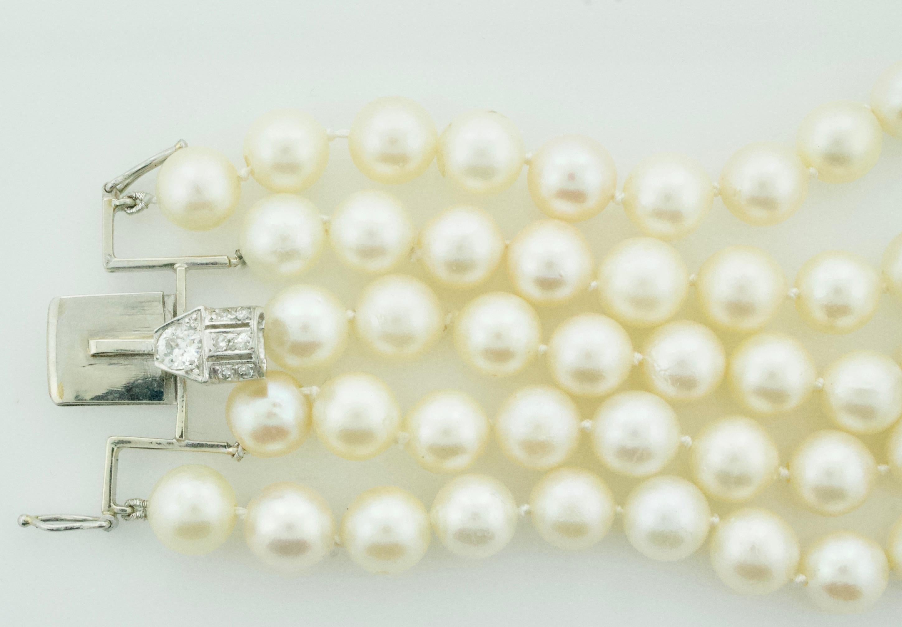 Art Deco Platinum Diamond and Pearl Bracelet Circa 1920's Great Gatsby Inspired 1