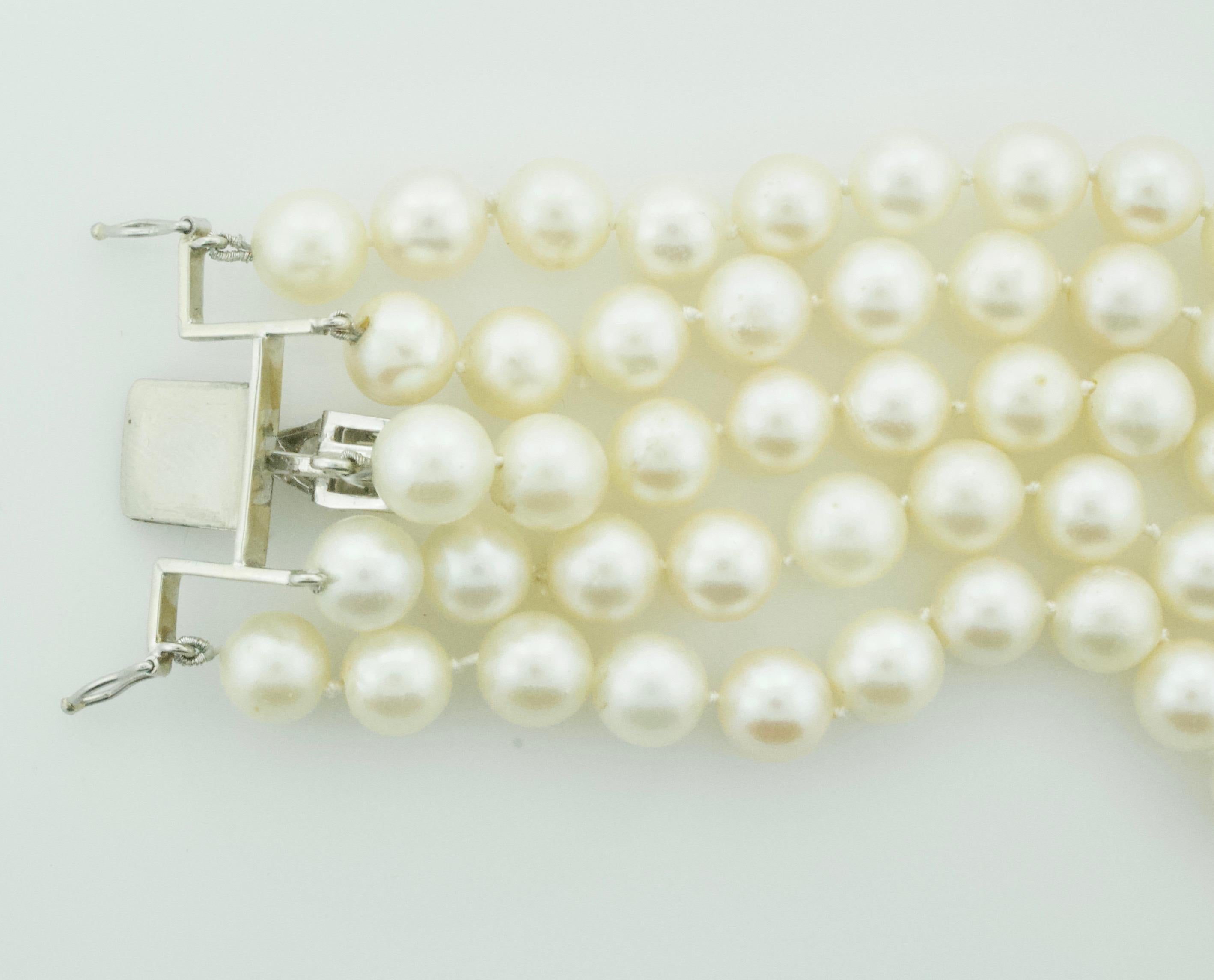 Art Deco Platinum Diamond and Pearl Bracelet Circa 1920's Great Gatsby Inspired 2