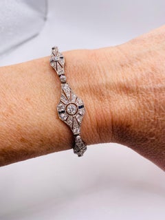 Art Deco .25 Carat Diamond and Sapphire Platinum Bracelet