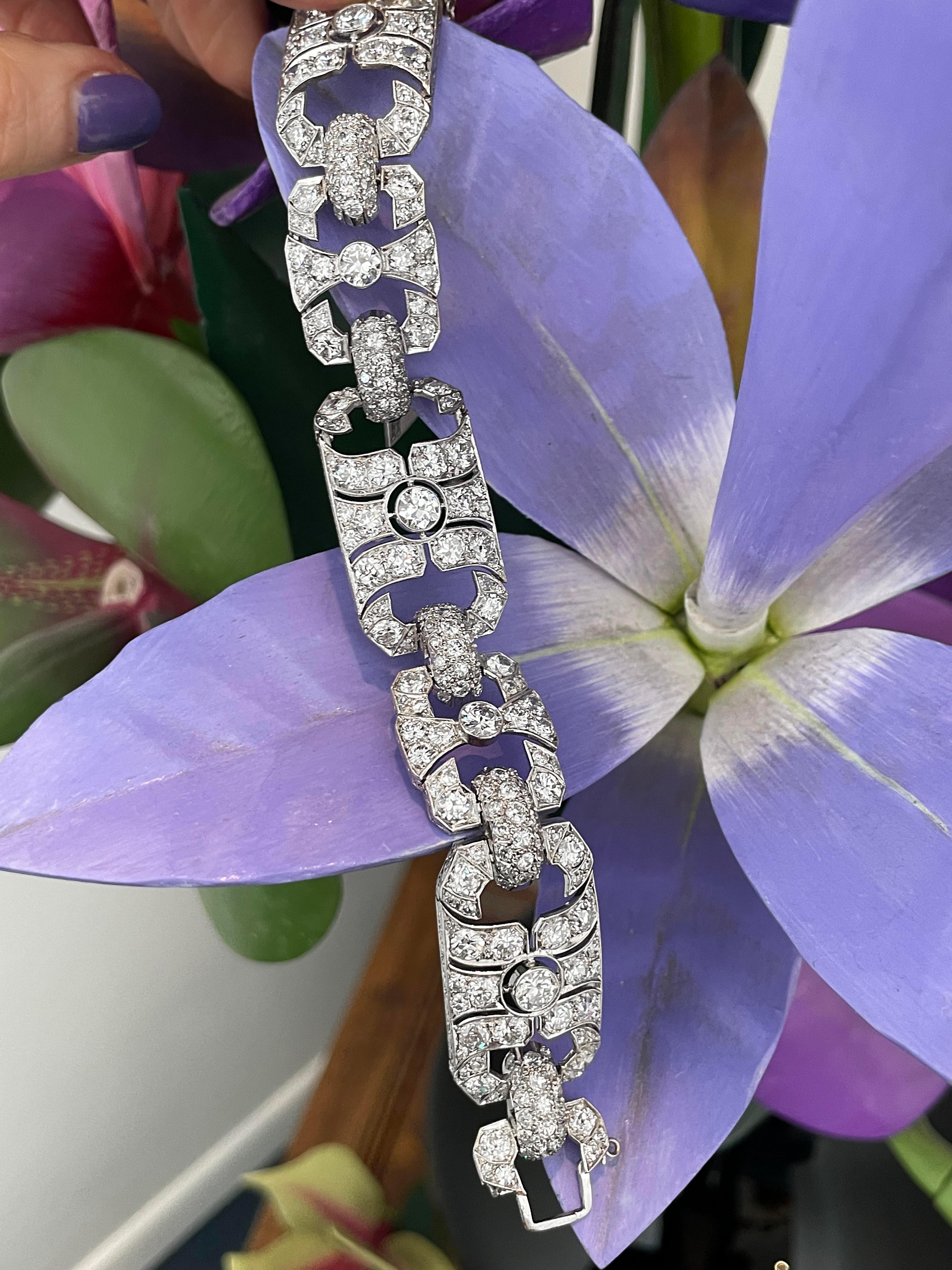 Art Deco Diamond Platinum Bracelet 5