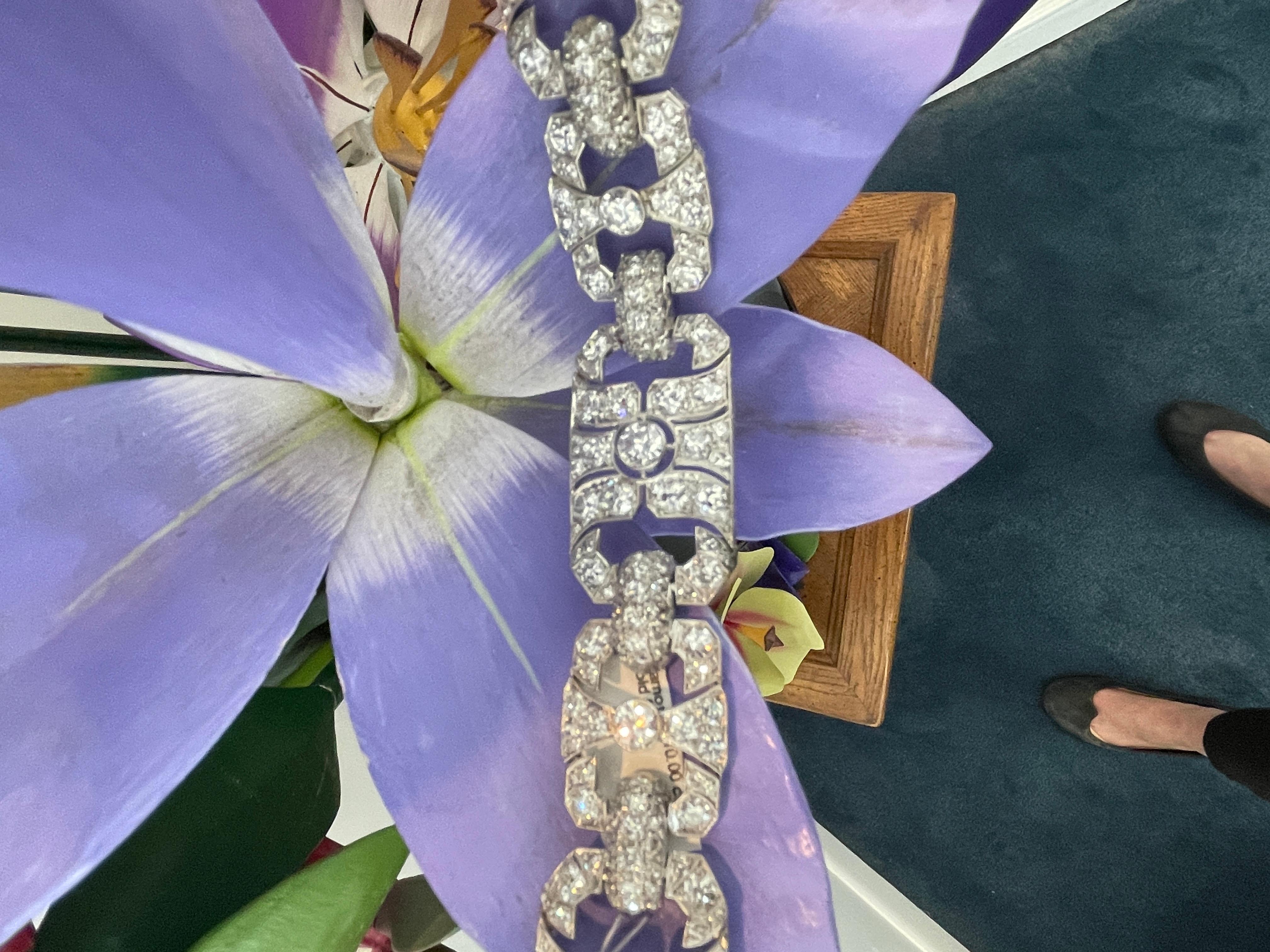 Women's Art Deco Diamond Platinum Bracelet
