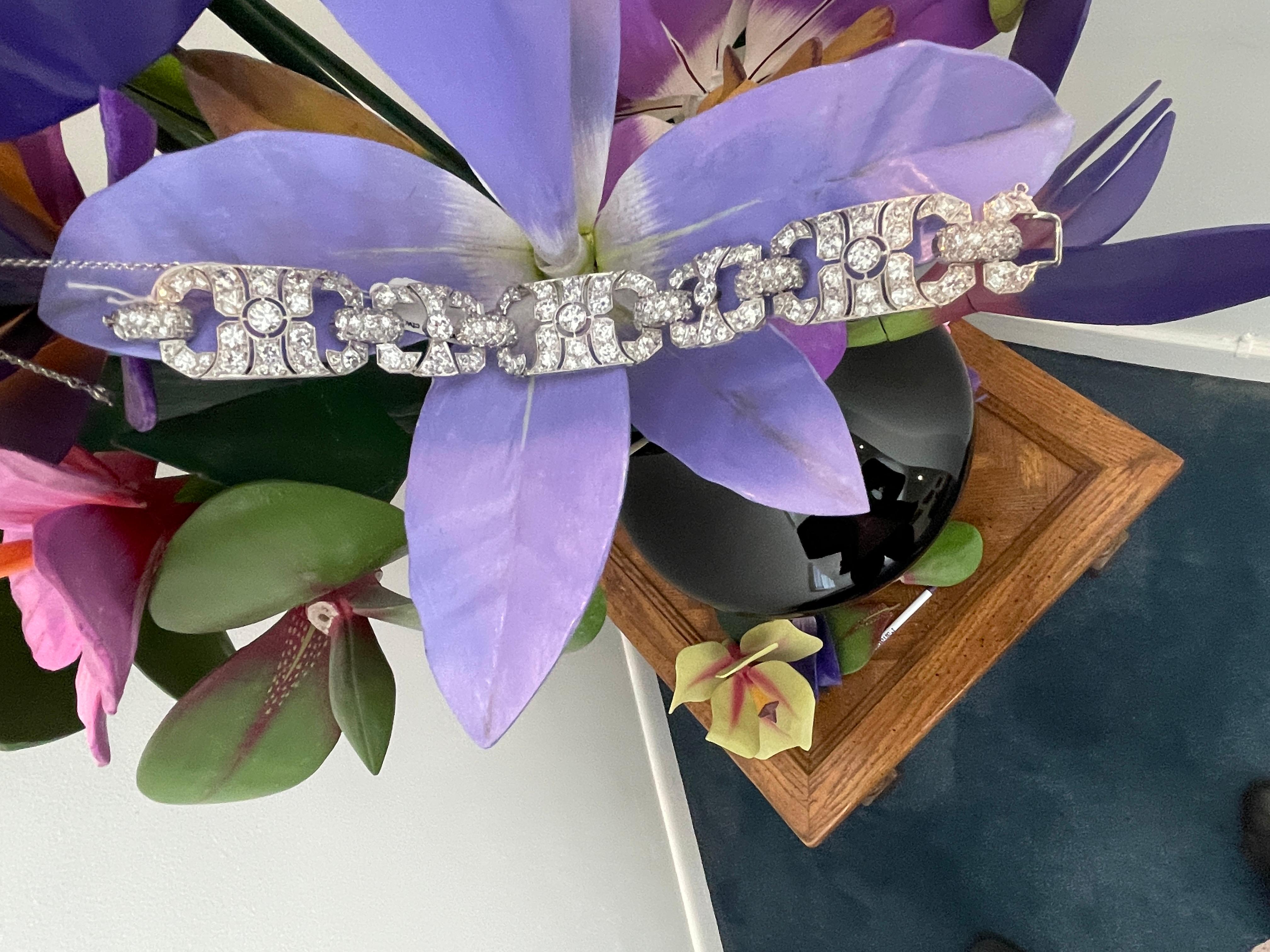 Art Deco Diamond Platinum Bracelet 1