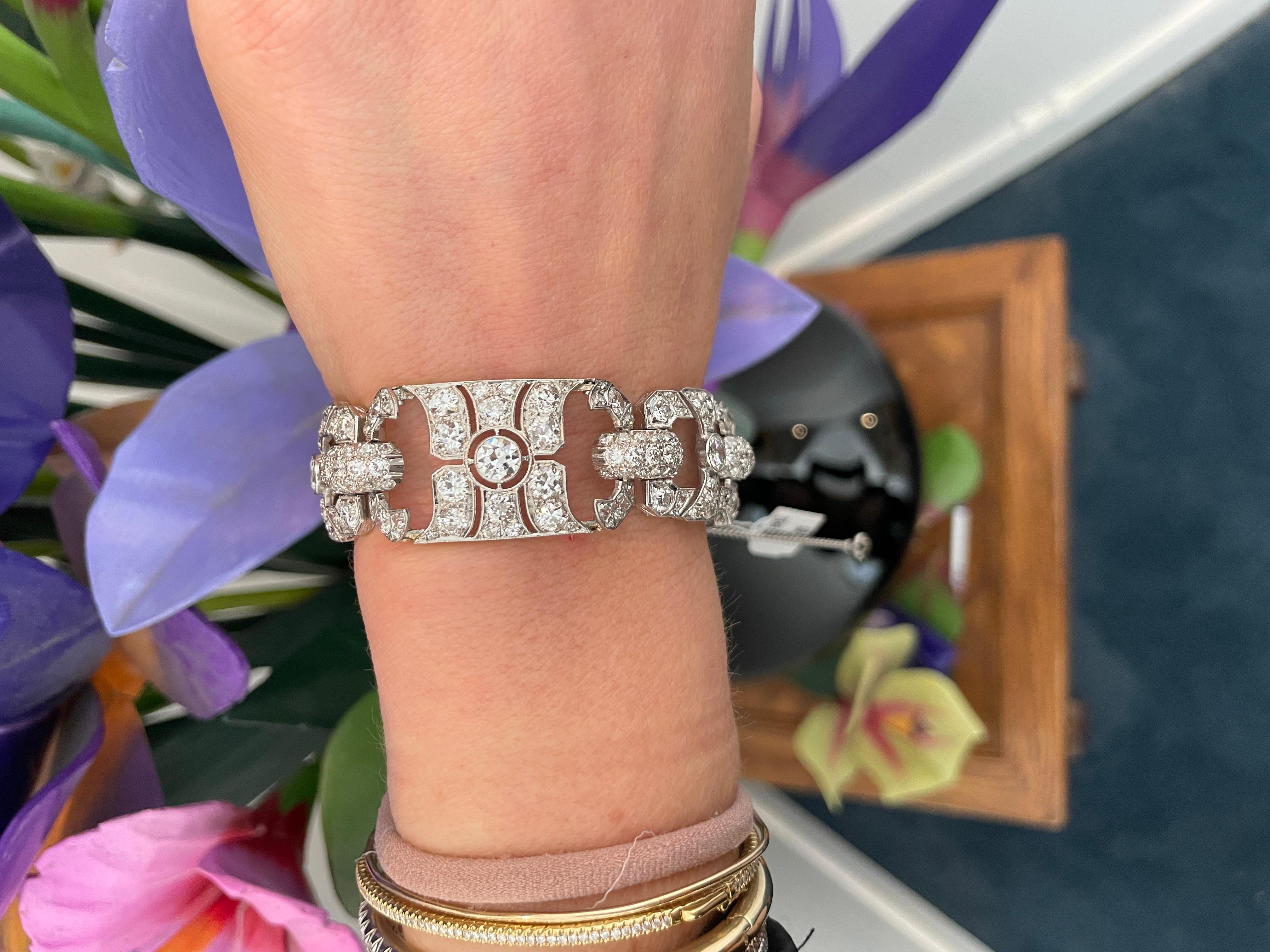 Art Deco Diamond Platinum Bracelet 3