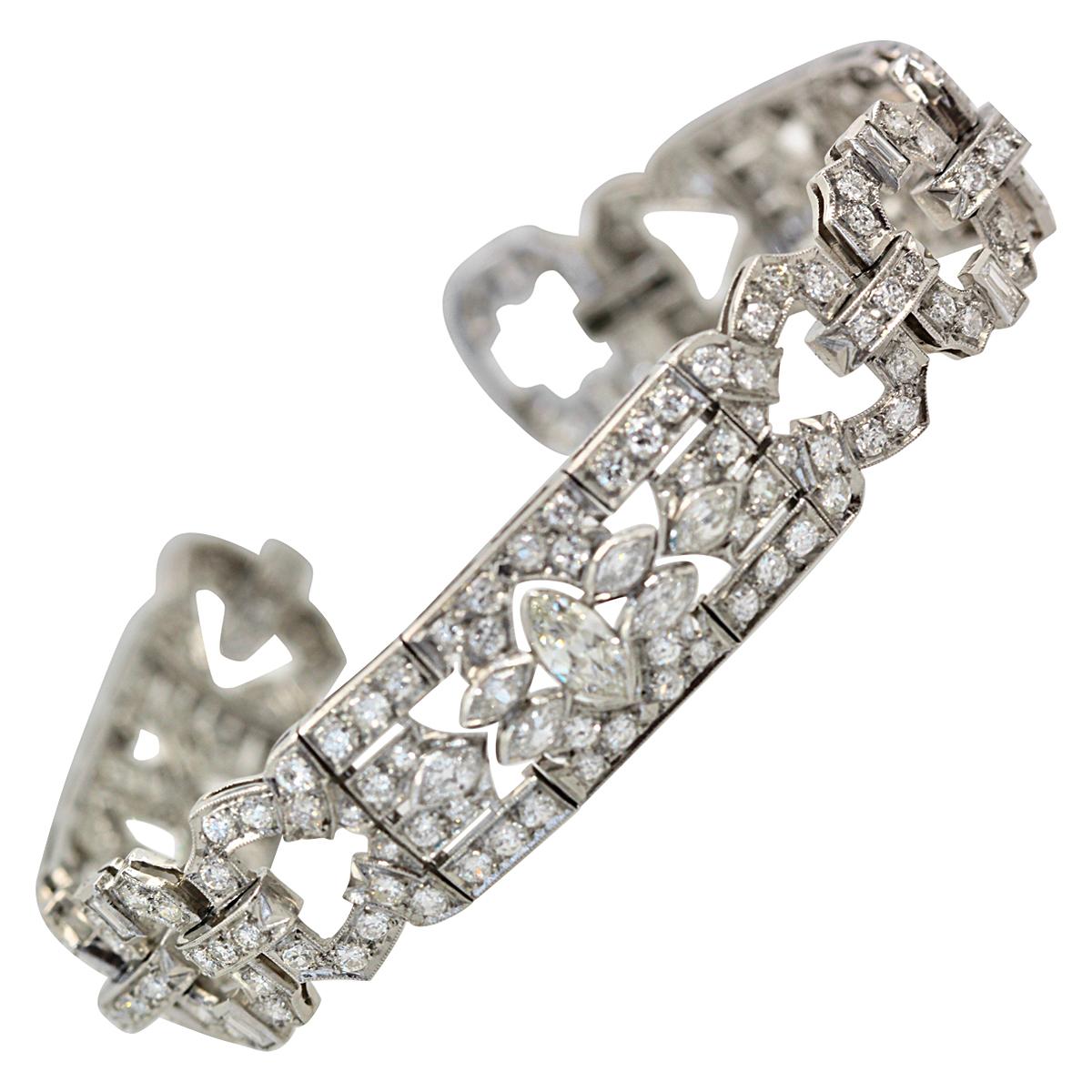 Art Deco Platinum Diamond Bracelet, 1930