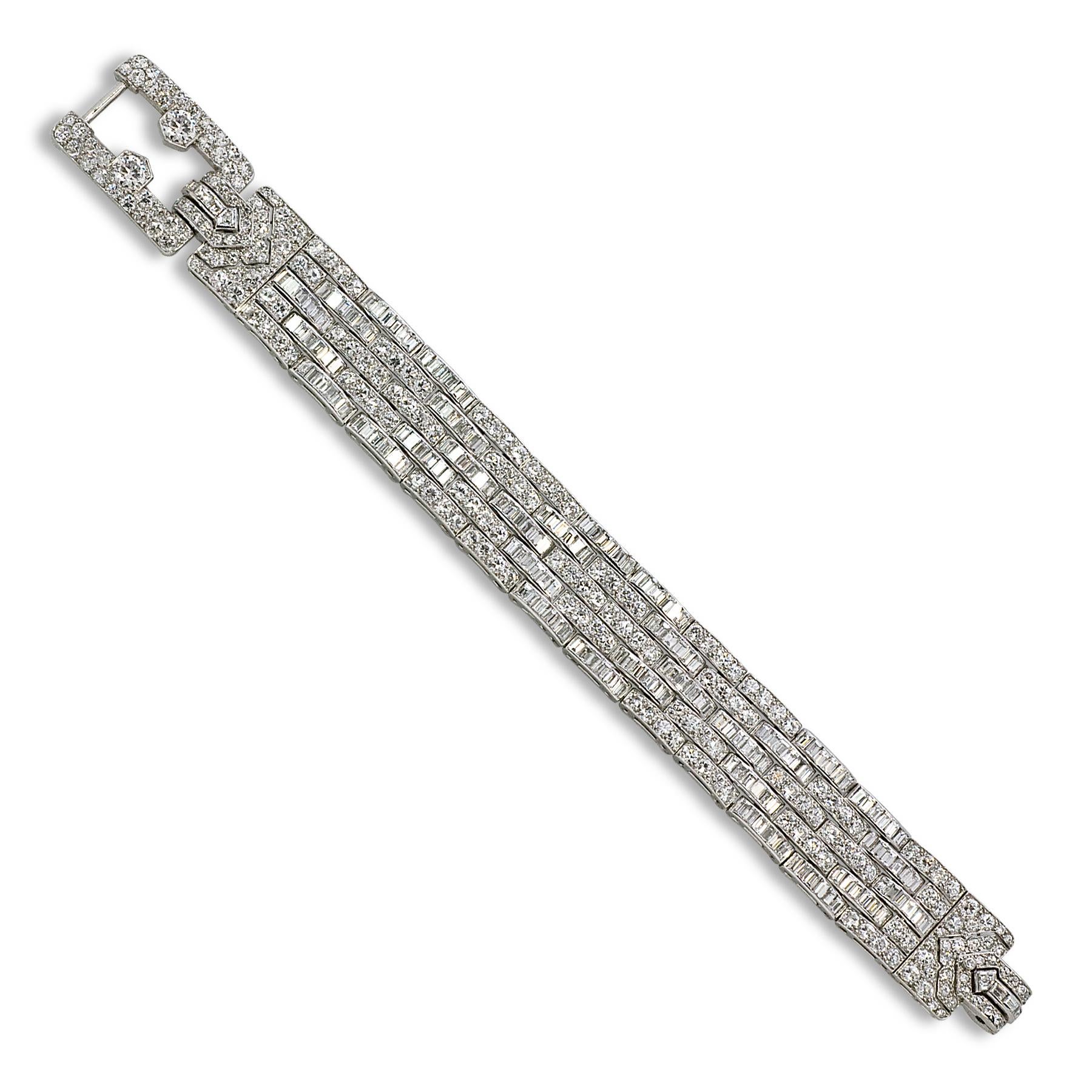 Art Deco Platinum & Diamond Bracelet; 412 Diamonds approximately 24ct; French; Ca 1920