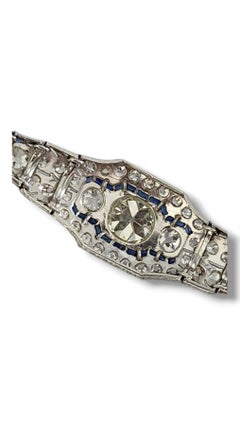 Art Deco Platinum & Diamond Bracelet Circa 1930, 6.39 Carats